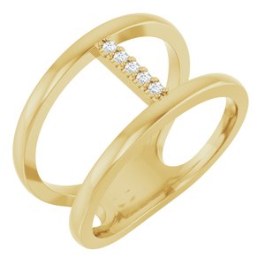 Ladies Natural Diamond Negative Space Ring (I1, G-H) — 14K Yellow Gold