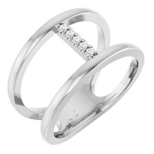 Ladies Natural Diamond Negative Space Ring (SI2-SI3, G-H) — Platinum