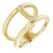 Ladies Natural Diamond Two-Stone Negative Space Ring (I1, G-H) — 14K Yellow Gold