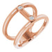 Ladies Natural Diamond Two-Stone Negative Space Ring (I1, G-H) — 14K Rose Gold