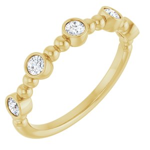 Ladies Natural Diamond Stackable Ring (I1, G-H) — 14K Yellow Gold