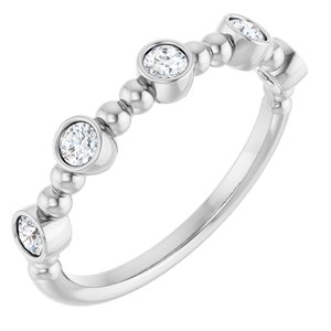 Ladies Natural Diamond Stackable Ring (SI2-SI3, G-H) — Platinum