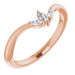 Ladies Natural Diamond Three-Stone V Ring (I1, GHI) — 14K Rose Gold