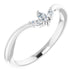 Ladies Natural Diamond Three-Stone V Ring (I1, GHI) — Sterling Silver