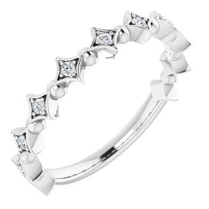 Ladies Natural Diamond Stackable Ring (I1, G-H) — Sterling Silver