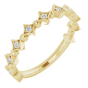 Ladies Natural Diamond Stackable Ring (I1, G-H) — 14K Yellow Gold