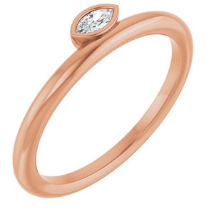 Ladies Natural Diamond Stackable Ring (I1, GHI) — 14K Rose Gold