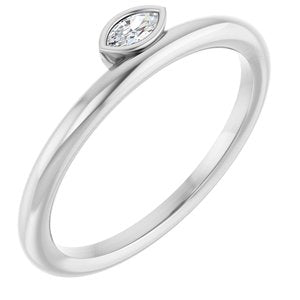 Ladies Natural Diamond Stackable Ring (SI2-SI3, GHI) — Platinum