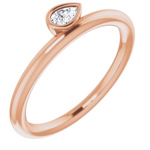 Ladies Natural Diamond Stackable Ring (SI2-SI3, GHI) — 14K Rose Gold