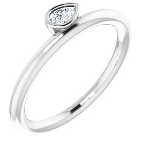 Ladies Natural Diamond Stackable Ring (SI2-SI3, GHI) — Sterling Silver