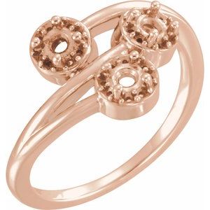 Ladies Natural Diamond Three-Stone Ring (I1, G-H) — 14K Rose Gold