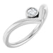 Ladies Natural Diamond Bezel-Set V Ring (I1, G-H) — Sterling Silver