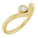 Ladies Natural Diamond Bezel-Set V Ring (I1, G-H) — 14K Yellow Gold