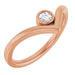 Ladies Natural Diamond Bezel-Set V Ring (I1, G-H) — 14K Rose Gold