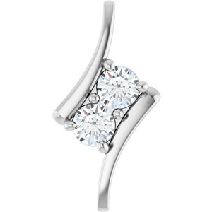 Ladies Natural Diamond Two-Stone Pendant (I1, G-H) — 14K White Gold