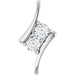 Ladies Natural Diamond Two-Stone Pendant (Si2-Si3, G-H) — Platinum