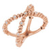 Ladies Natural Diamond Beaded Negative Space Ring (I1, G-H) — 14K Rose Gold