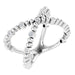 Ladies Natural Diamond Beaded Negative Space Ring (SI2-SI3, G-H) — Platinum