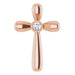 Ladies Natural Diamond Cross Pendant (I1, G-H) — 14K Rose Gold