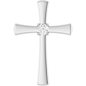 Ladies Natural Diamond Cross Pendant (I1, G-H) — Platinum