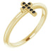 Ladies Natural Black Diamond Stackable Cross Ring (Opaque, Black) — 14K Yellow Gold