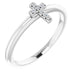 Ladies Natural Diamond Stackable Cross Ring (I1, G-H) — Sterling Silver