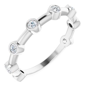 Ladies Natural Diamond Bezel-Set Bar Ring (SI2-SI3, G-H) — Platinum