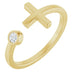 Ladies Natural Diamond Negative Space Cross Ring (I1, G-H) — 14K Yellow Gold