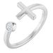 Ladies Natural Diamond Negative Space Cross Ring (SI2-SI3, G-H) — Platinum