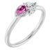 Ladies Natural Pink Sapphire Natural Diamond Ring (SI2-SI3, GHI) — Platinum