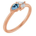 Ladies Natural Aquamarine Natural Diamond Ring (I1, G-H) — 14K Rose Gold
