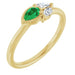 Ladies Natural Emerald Natural Diamond Ring (I1, G-H) — 14K Yellow Gold