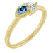 Ladies Natural Aquamarine Natural Diamond Ring (I1, G-H) — 14K Yellow Gold