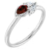 Ladies Natural Mozambique Garnet Natural Diamond Ring (I1, G-H) — Sterling Silver