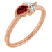 Ladies Natural Ruby Natural Diamond Ring (I1, G-H) — 14K Rose Gold
