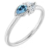 Ladies Natural Aquamarine Natural Diamond Ring (I1, G-H) — Sterling Silver