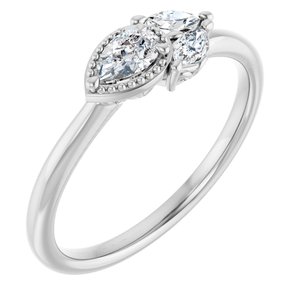 Ladies Natural Diamond Ring (SI2-SI3, G-H) — Platinum