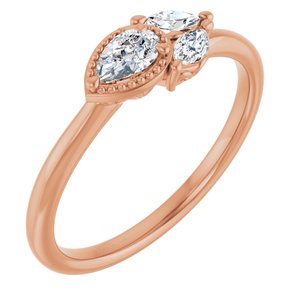 Ladies Natural Diamond Ring (I1, G-H) — 14K Rose Gold