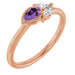 Ladies Natural Amethyst Natural Diamond Ring (I1, G-H) — 14K Rose Gold