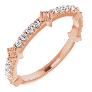 Ladies Natural Diamond Stackable Ring (I1, G-H) — 14K Rose Gold