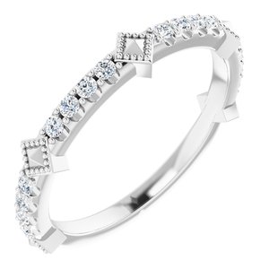 Ladies Natural Diamond Stackable Ring (I1, G-H) — Sterling Silver