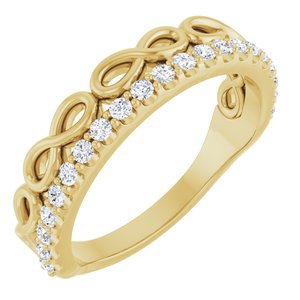 Ladies Natural Diamond Infinity-Inspired Stackable Ring (I1, G-H) — 14K Yellow Gold