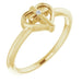 Ladies Natural Diamond Cross Heart Ring (I1, G-H) — 14K Yellow Gold