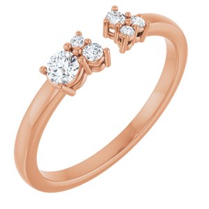 Ladies Natural Diamond Negative Space Ring (I1, G-H) — 14K Rose Gold