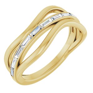 Ladies Natural Diamond Freeform Ring (SI2-SI3, GHI) — 14K Yellow Gold