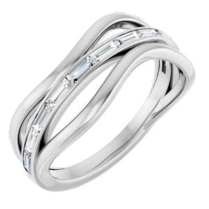 Ladies Natural Diamond Freeform Ring (SI2-SI3, GHI) — Sterling Silver