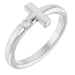 Ladies Natural Diamond Sideways Cross Ring (SI2-SI3, G-H) — Platinum
