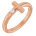 Ladies Natural Diamond Sideways Cross Ring (I1, G-H) — 14K Rose Gold