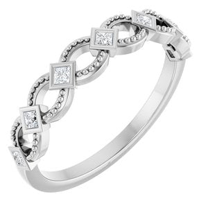 Ladies Natural Diamond Stackable Ring (SI2-SI3, G-H) — Platinum