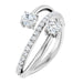 Ladies Natural Diamond Two-Stone Ring (I1, G-H) — Sterling Silver